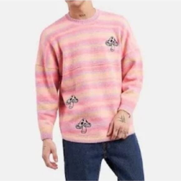 New Spirit Jersey Psychedelic mushroom knit oversized unisex sweater size S - Picture 2 of 12